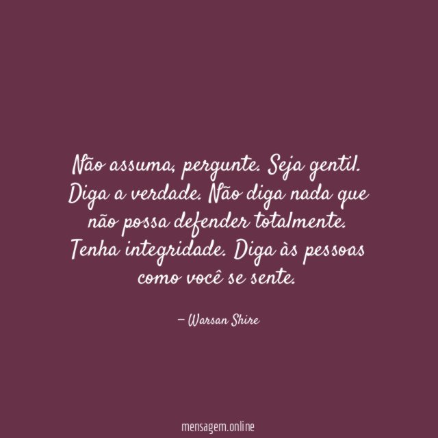 Não assuma