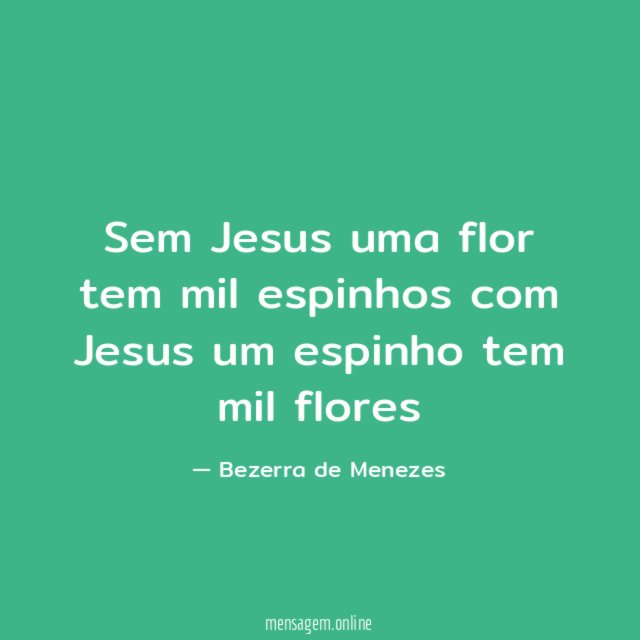 Sem Jesus uma flor tem mil espinhos com