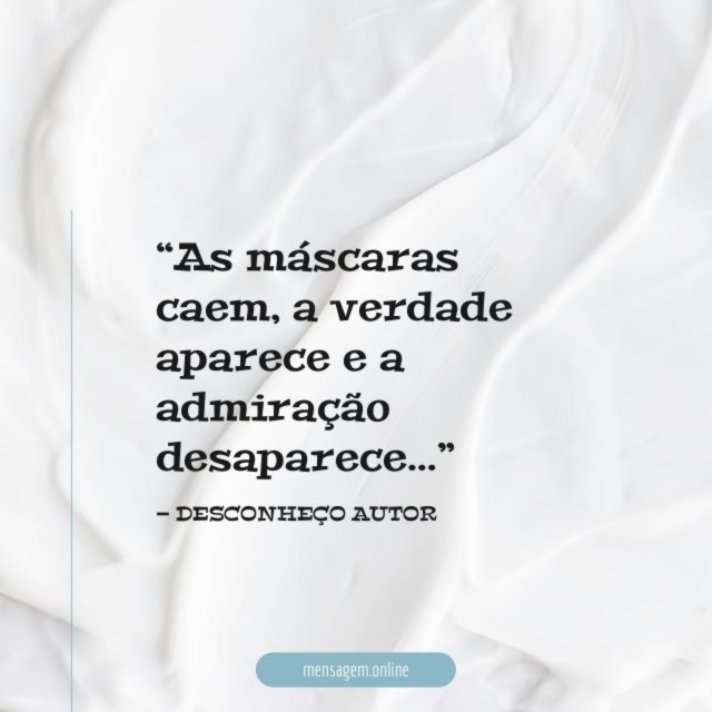 As máscaras caem