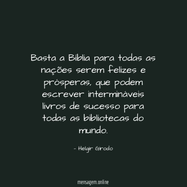 Basta a Bíblia para todas as nações serem