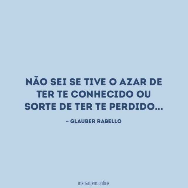 Não sei se tive o azar de ter