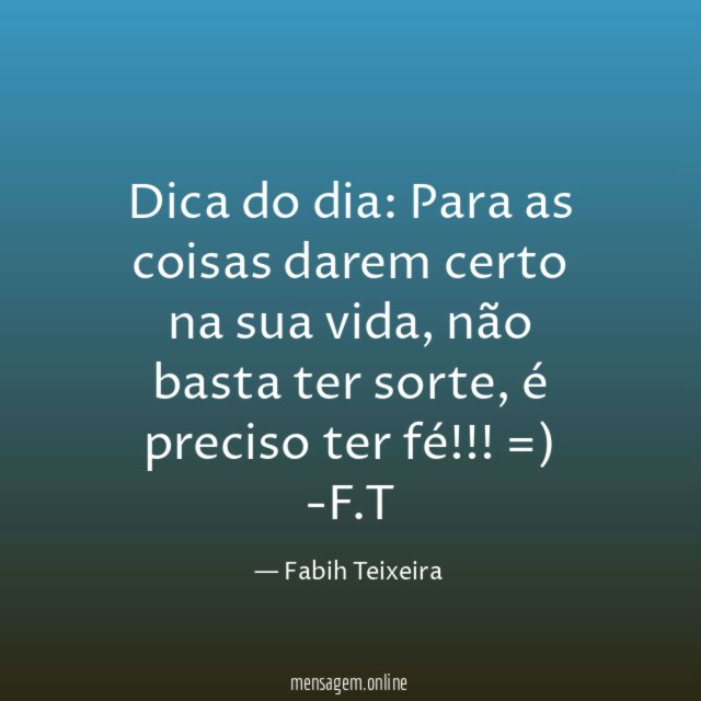 Dica do dia