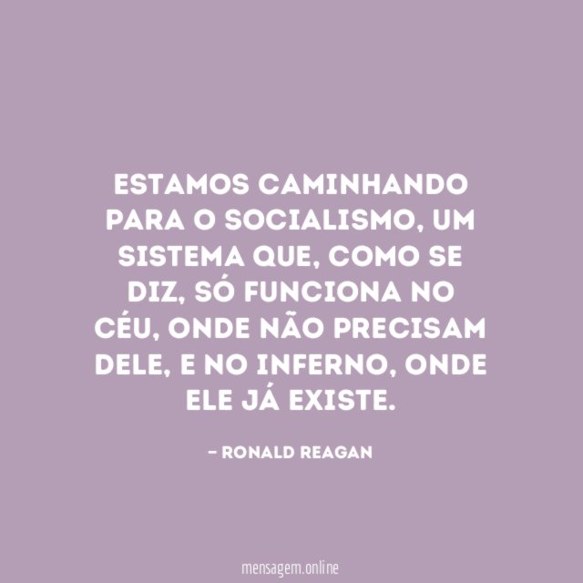 Estamos caminhando para o socialismo