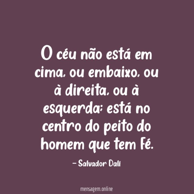 O céu não está em cima
