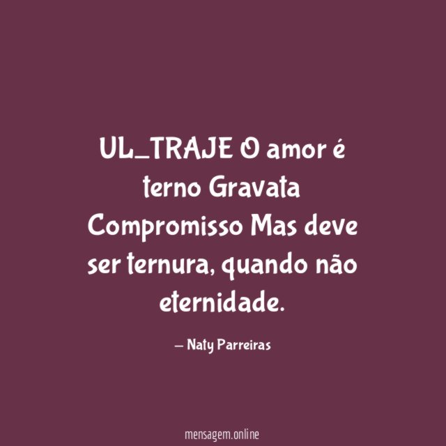 UL_TRAJE O amor é terno Gravata Compromisso Mas deve ser ternura