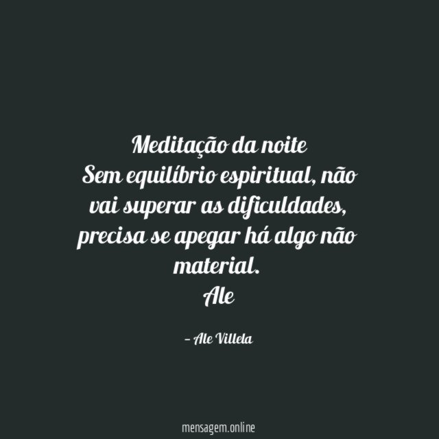 Meditação da noite