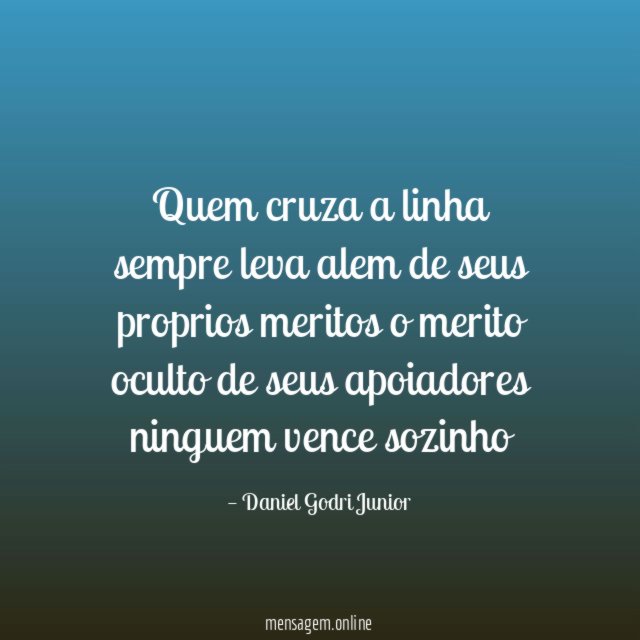 Quem cruza a linha sempre leva alem de
