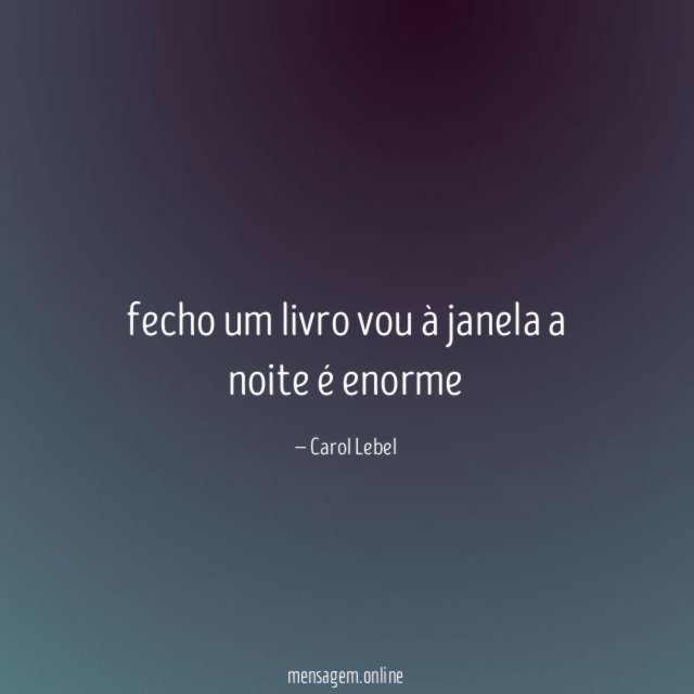 fecho um livro vou à janela a noite é enorme
