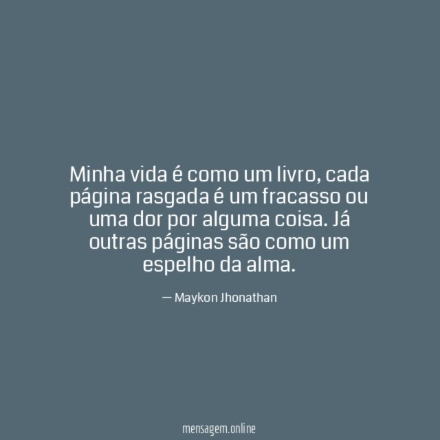 Minha vida é como um livro