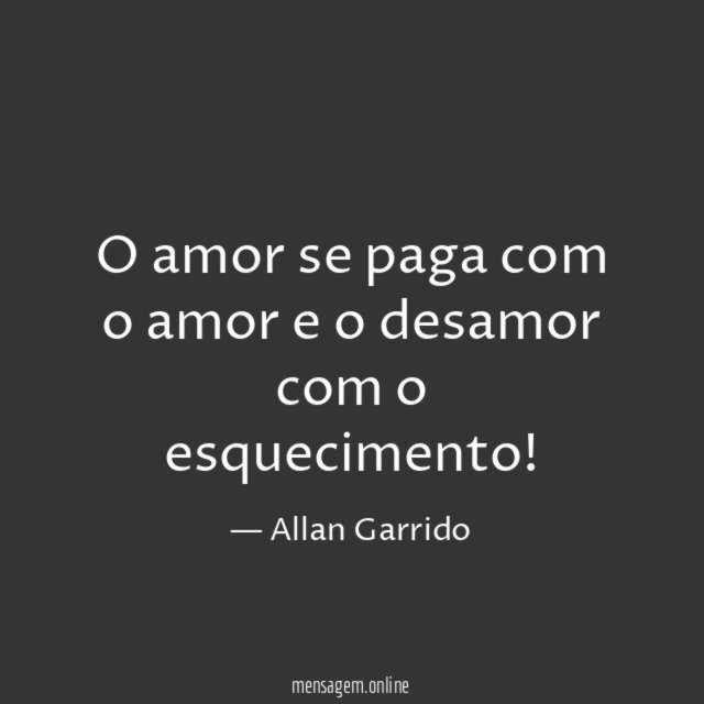O amor se paga com o amor