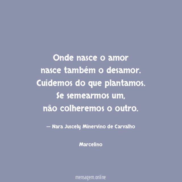Onde nasce o amor
nasce também o desamor.