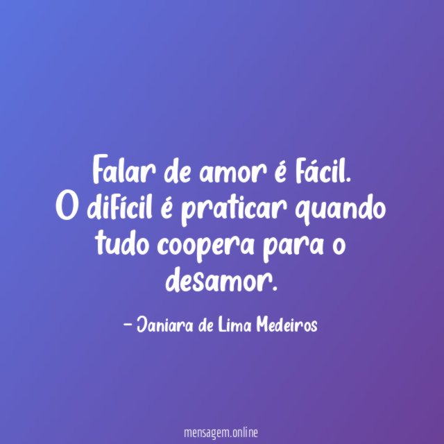 Falar de amor é fácil