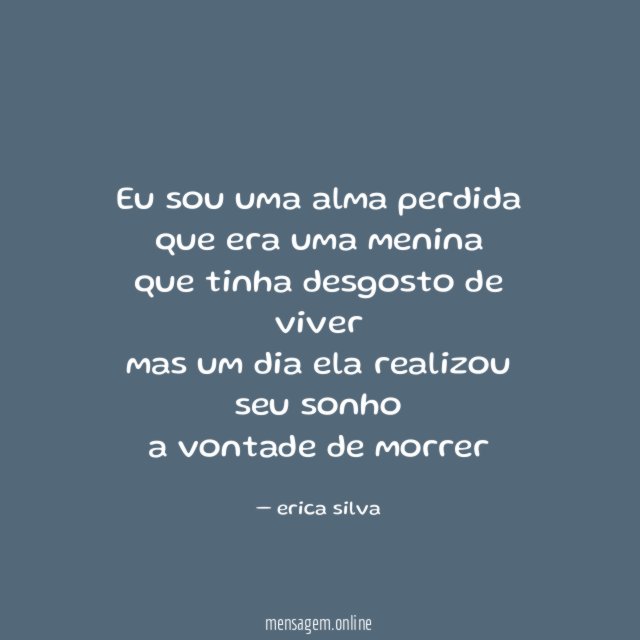 eu sou uma alma perdida que era uma menina que