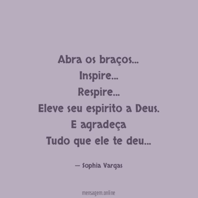 Abra os braços