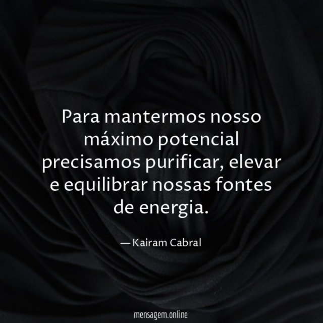Para mantermos nosso máximo potencial precisamos purificar