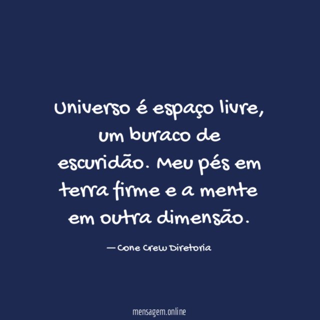 Universo é espaço livre