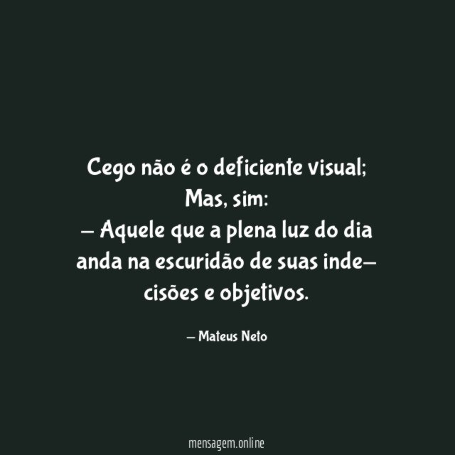Cego não é o deficiente visual