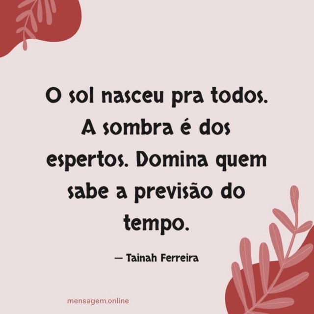 O sol nasceu pra todos