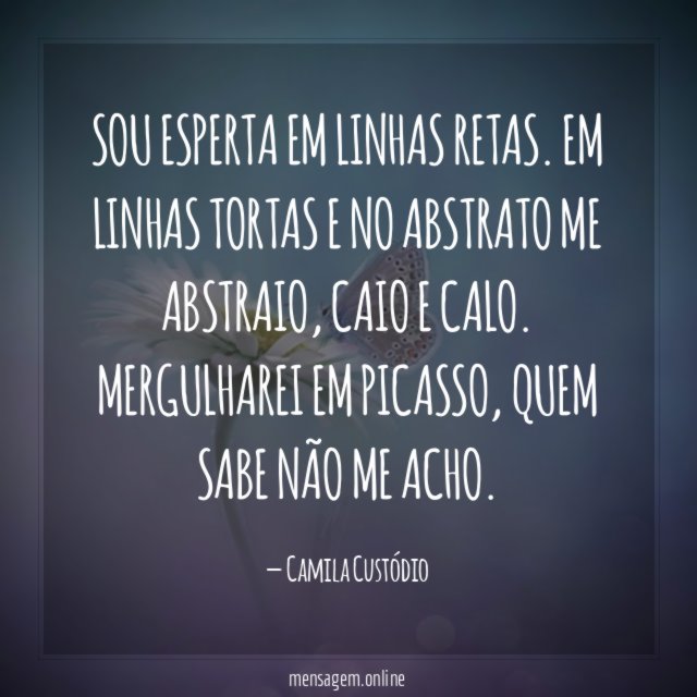 Sou esperta em linhas retas