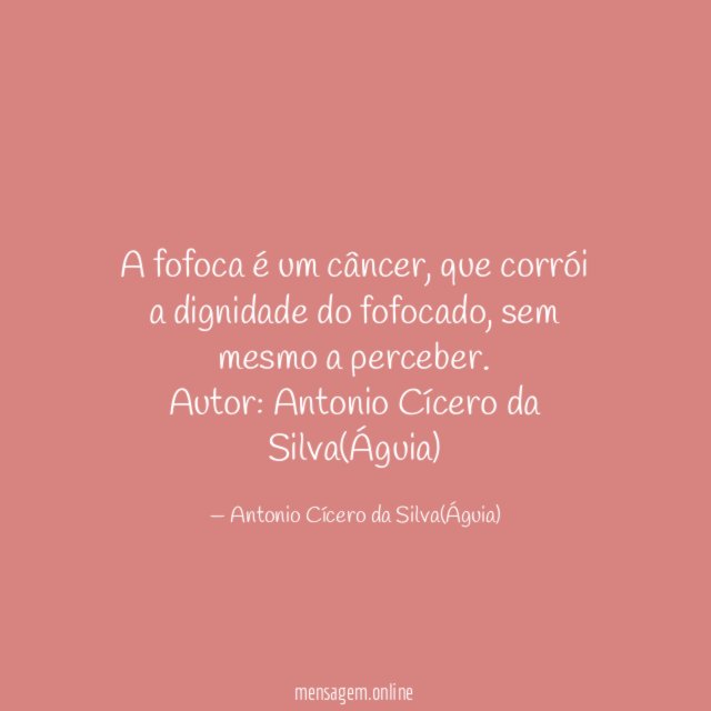 A fofoca é um câncer
