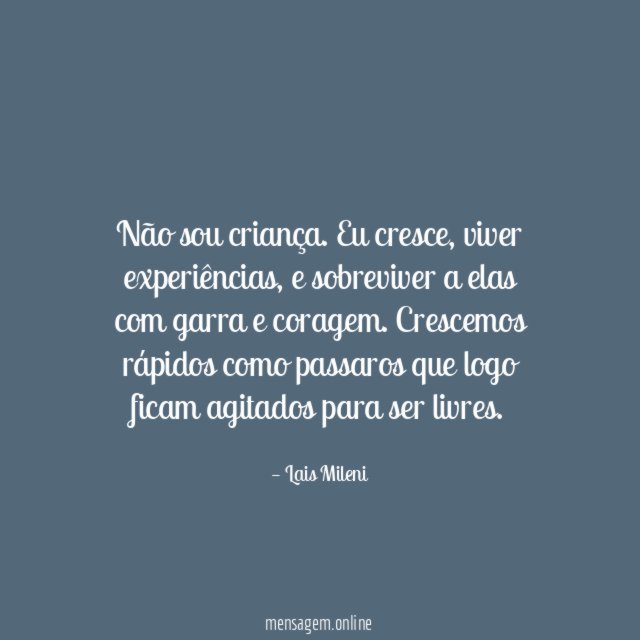 Não sou criança