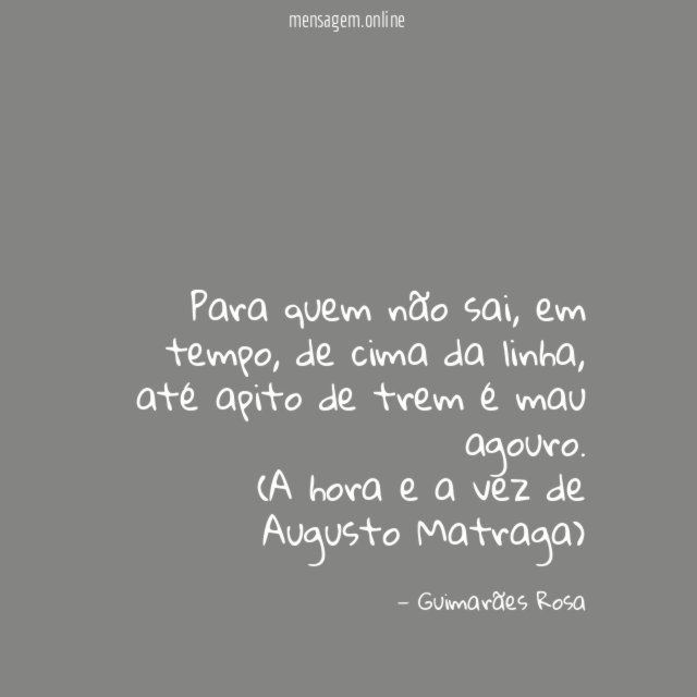 Para quem não sai