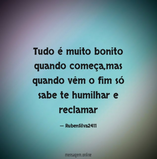 Tudo é muito bonito quando começa