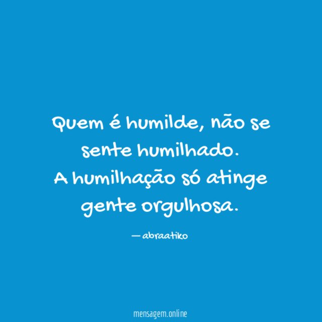 Quem é humilde