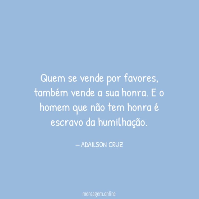 Quem se vende por favores