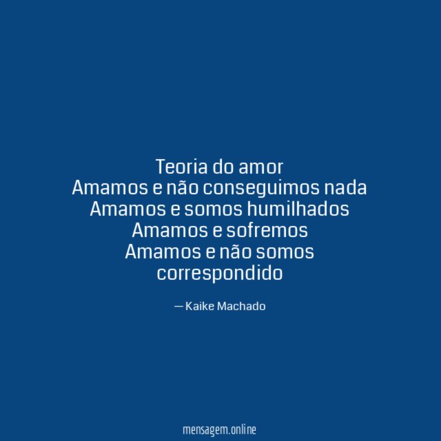 Teoria do amor Amamos e não conseguimos nada Amamos