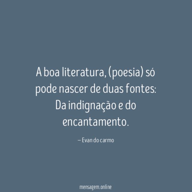 A boa literatura