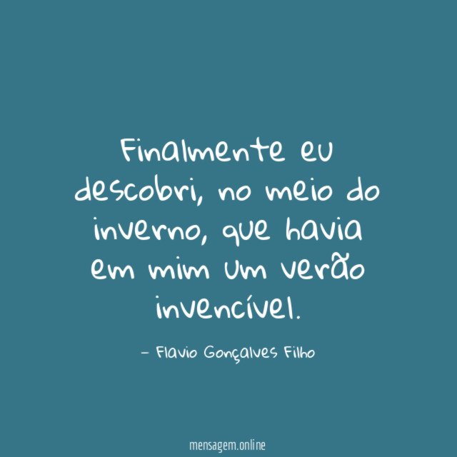 Finalmente eu descobri