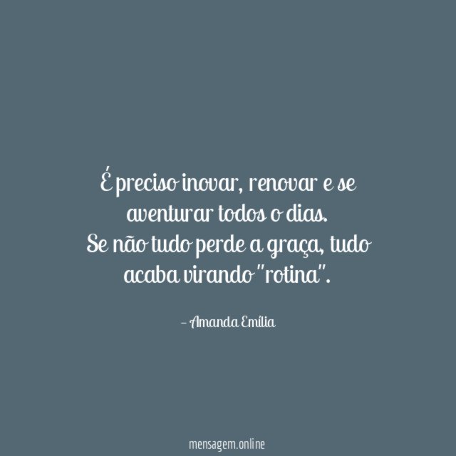 É preciso inovar