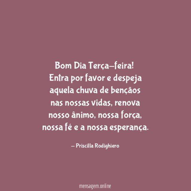 Bom Dia Terça-feira