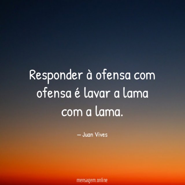 Responder à ofensa com ofensa é lavar a lama com a lama