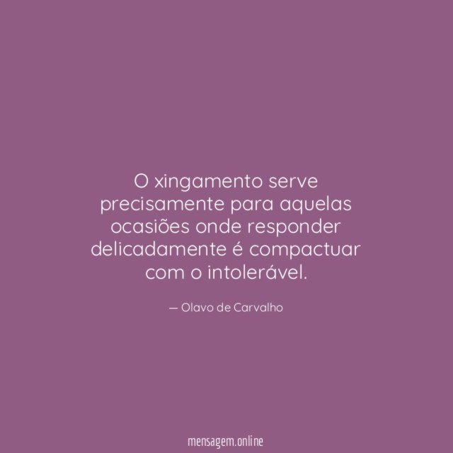 O xingamento serve precisamente para aquelas ocasiões onde