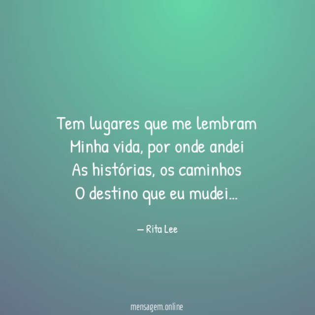 Tem lugares que me lembram Minha vida
