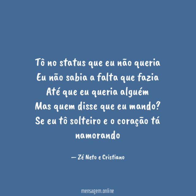 Tô no status que eu não queria Eu não