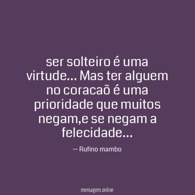 ser solteiro é uma virtude