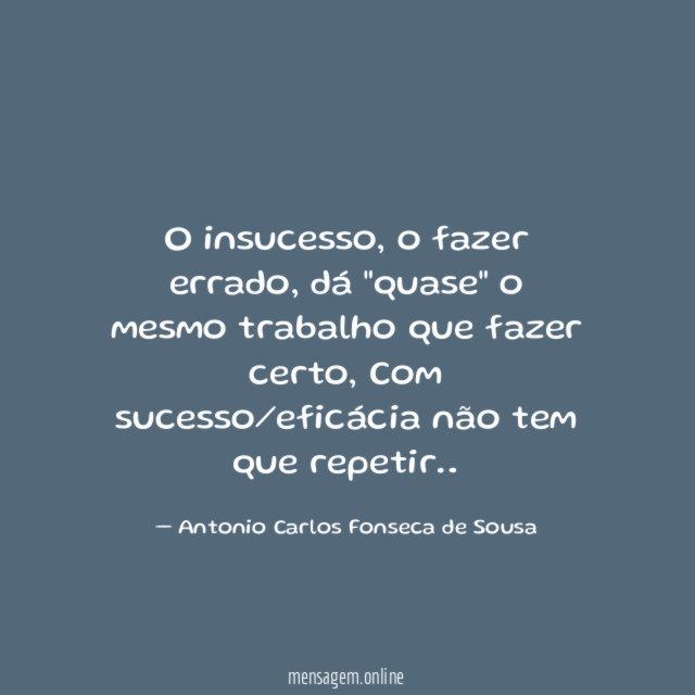 O insucesso