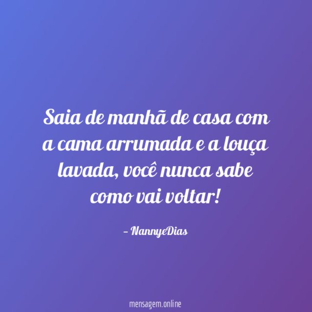 Saia de manhã de casa com a cama