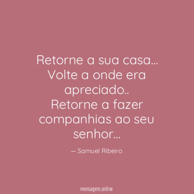 Retorne a sua casa