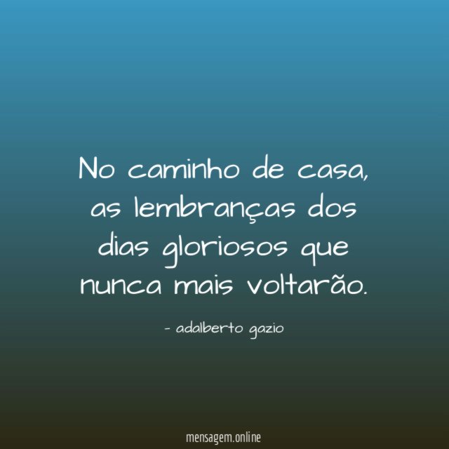 No caminho de casa