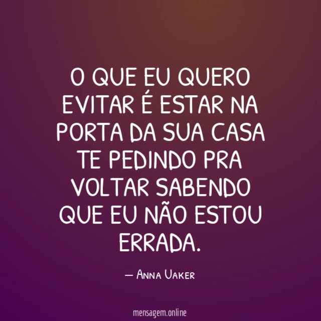 O que eu quero evitar é estar na