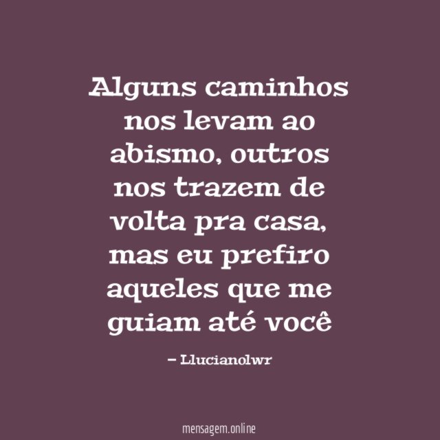 Alguns caminhos nos levam ao abismo