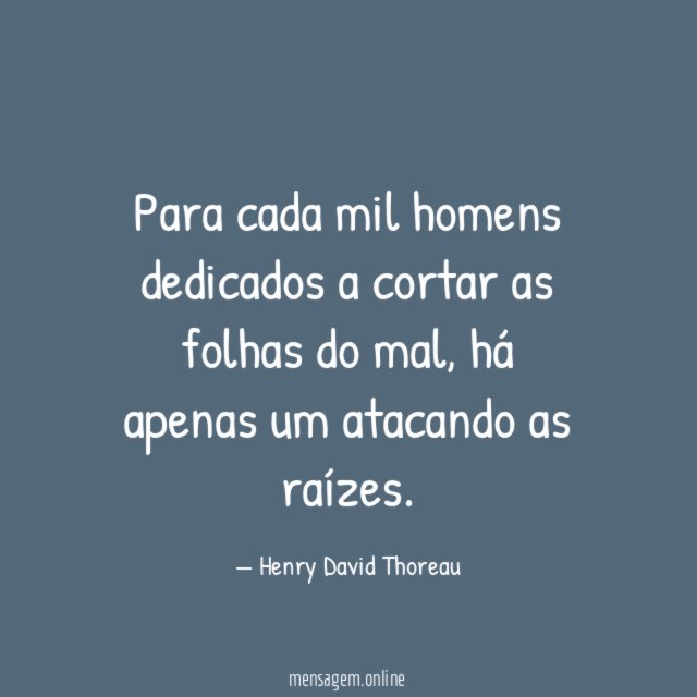 Para cada mil homens dedicados a cortar as folhas do mal