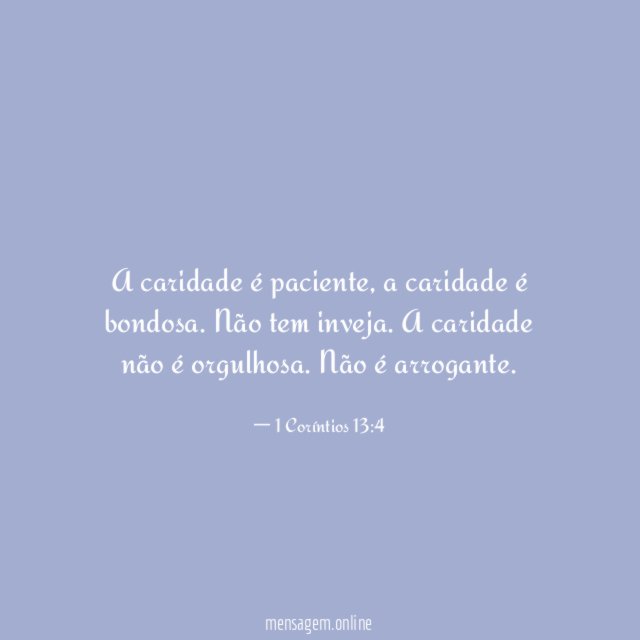 A caridade é paciente