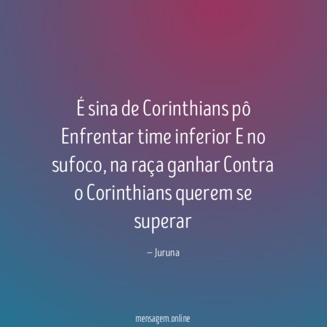 É sina de Corinthians pô Enfrentar time inferior E no sufoco