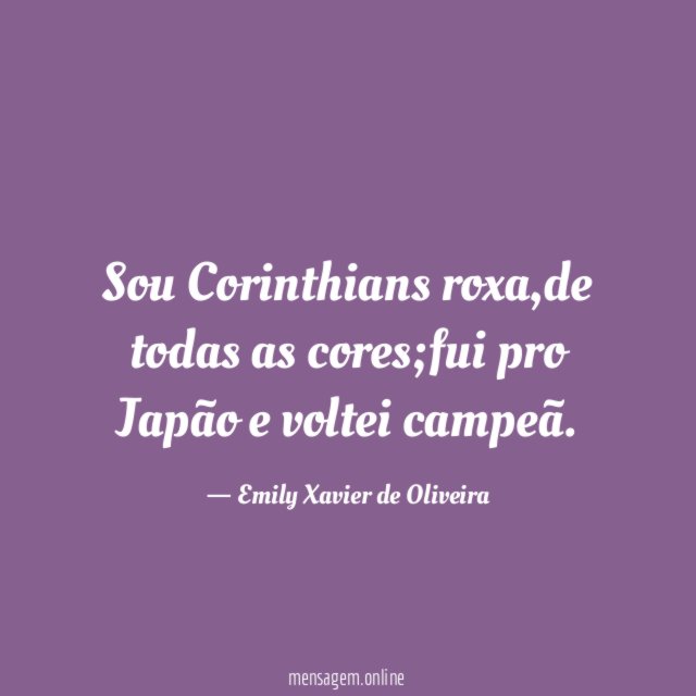 Sou Corinthians roxa