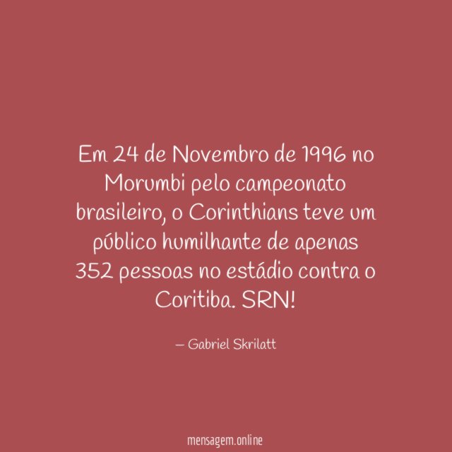 Em 24 de Novembro de 1996 no Morumbi pelo campeonato brasileiro
